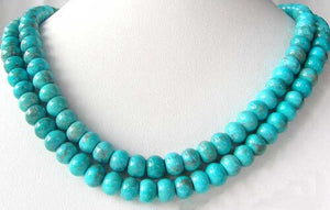 3 Natural, Untreated USA Turquoise 8x5mm Smooth Roundel Beads 9351 - PremiumBead Primary Image 1
