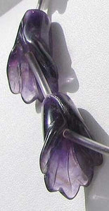 1 Exquisitely Carved Natural Untreated Amethyst Lily Flower 109612 - PremiumBead Alternate Image 2