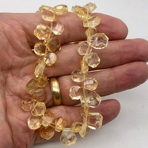 Citrine Faceted Briolette Bead Strand | 13x11 to 11x8x5mm | Golden | 55g |