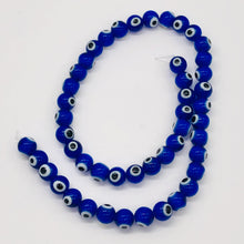 Load image into Gallery viewer, Four Lampwork Glass Eye Round | 8 mm | Dark Blue | 4 Beads |
