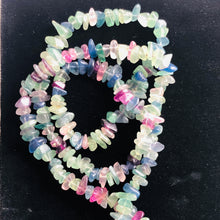 Load image into Gallery viewer, Wild Multi Color Fluorite Nugget Bead 36 inch Necklace | 7x5x2mm to 4x4x3mm |
