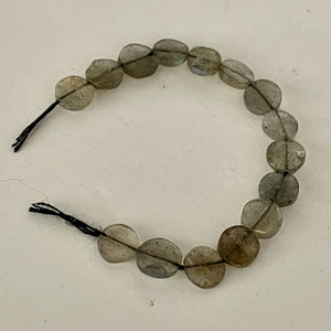 Labradorite Flash Faceted Coin Beads | 7x2-5x1.5mm | 15 Beads |