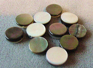 11 Unique Black Tahitian Mop Flat 8x2mm Coin Beads 004348 - PremiumBead Alternate Image 3