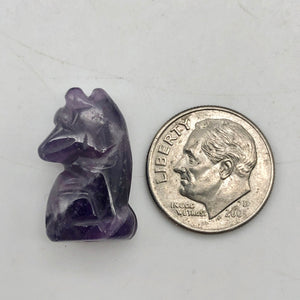 Hand Carved Amethyst Wolf/Coyote Figurine | 21x11x8mm | Purple - PremiumBead Alternate Image 2