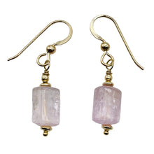 Load image into Gallery viewer, Kunzite 14K Gold Filled Dangle Earrings | 1 1/4&quot; Long | Pink | 1 Pair |
