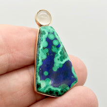 Load image into Gallery viewer, Natural Azurite Malachite 14K Gold Pendant with Moonstone - PremiumBead Alternate Image 7

