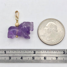 Load image into Gallery viewer, Amethyst Lion Pendant Necklace | Semi Precious Stone Jewelry | 14k Pendant - PremiumBead Alternate Image 4
