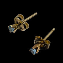 Load image into Gallery viewer, Blue Zircon 14K Gold 3mm Stud Round | 3mm | Blue | 1 Earrings
