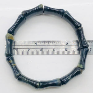 Blue Tigereye Rectangular | 7-8" | Blue/Bronze | 11 Bead Bracelet |
