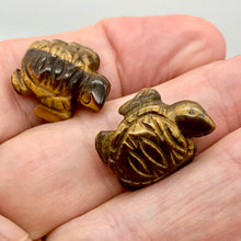Load image into Gallery viewer, Adorable Tigereye Sea Turtle Figurine | 20x17x7mm | Golden Brown - PremiumBead Alternate Image 8
