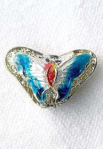 5 Aqua Blue Cloisonne Butterfly Pendant Beads 8635D - PremiumBead Primary Image 1