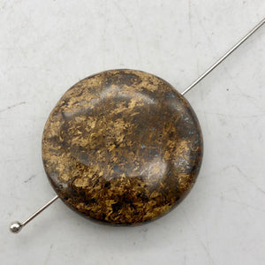 Shimmering Bronzite Coin Pendant Beads | 25x7mm | Bronze | Coin | 2 Beads | - PremiumBead Alternate Image 3
