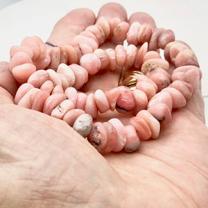 Pink Peruvian Opal Nugget Bead Strand | 14x7x7mm to 12x10x5mm | 72 to 76 Beads |