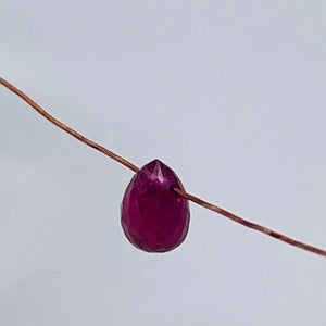 1 Stunning Natural Red Ruby Faceted Briolette Bead 9667Ad