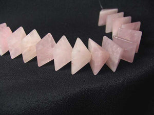 Shine 2 Hand Carved Natural Rose Quartz Pyramid Beads 009289RQ | 12x15x15mm to 13x16x16mm | Pink - PremiumBead Alternate Image 2