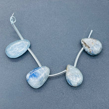 Load image into Gallery viewer, Kyanite Flat Briolette Teardrop Bead | 17x12x5-13x9x3.5mm| Blue/Silver| 4 Beads|
