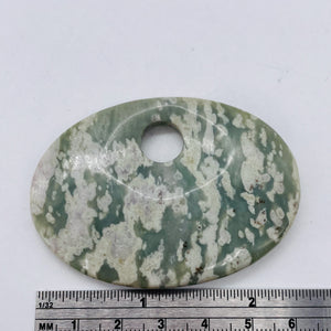 Harmony Stone Oval Centerpiece Bead - Ice Green | 63x45x8mm | 1 Bead |