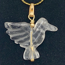 Load image into Gallery viewer, Quartz Dove Pendant Necklace|Semi Precious Stone Jewelry|14kgf Pendant - PremiumBead Alternate Image 2
