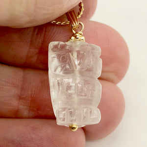 Quartz Owl Pendant Necklace | Semi Precious Stone Jewelry | 14k gf Pendant - PremiumBead Alternate Image 3