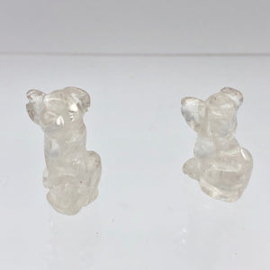Fluttering Clear Quartz Dog Figurine/Worry Stone | 20x12x10mm | Clear - PremiumBead Alternate Image 6