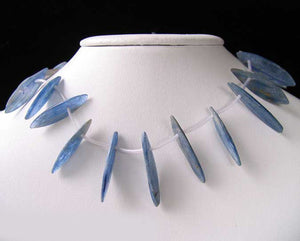 Blue Kyanite Knife Cut Briolette Beads Strand 110466 - PremiumBead Primary Image 1