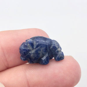 Abundance 2 Sodalite Hand Carved Bison / Buffalo Beads | 21x14x7.5mm | Blue - PremiumBead Alternate Image 2