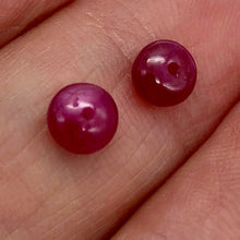 Load image into Gallery viewer, 2 Gemmy Natural Ruby 5.25x3.5mm Smooth Roundel Beads | 2.5 carats|
