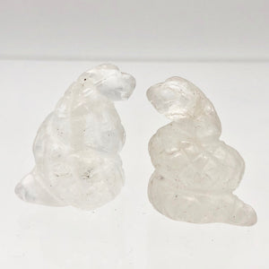 Charmer 2 Carved Clear Quartz Snake Beads | 20x11x7mm | Clear
