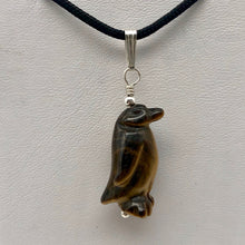 Load image into Gallery viewer, March of The Penguins Tigereye Sterling Silver Pendant | 1 3/8&quot; Long | Bronze | - PremiumBead Primary Image 1
