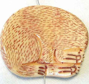 Cozy Cat Scrimshaw Carved Waterbuffalo Bone Bead 4115x - PremiumBead Alternate Image 2