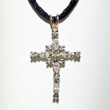 Load image into Gallery viewer, Shimmering Cubic Zirconia &amp; Sterling Cross Pendant 10549 - PremiumBead Primary Image 1
