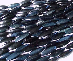 2 Natural Dark Blue Tigereye 3-Sided Rice Beads 004929 - PremiumBead Alternate Image 2