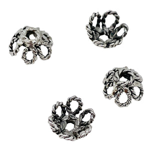 Intricate~ 2.3G Solid Sterling Silver Filigree 9x6mm Bead Caps 004037