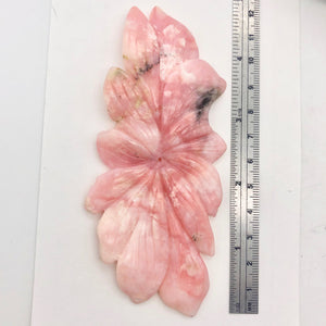 Hand Carved Pink Peruvian Opal Flower Semi Precious Stone Bead | 183.4cts | - PremiumBead Alternate Image 3