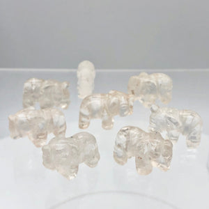 Wild Hand Carved Clear Quartz Elephant Figurine | 20x15x7mm | Clear - PremiumBead Alternate Image 4