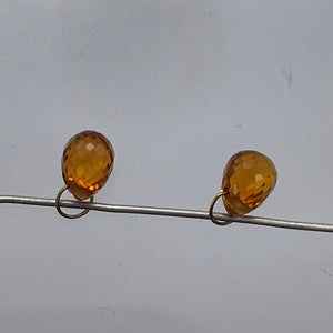 Fiery Orange Sapphire 18K Briolette Bead Pendant Pair | 5x4mm | 1.65tcs | 2 |