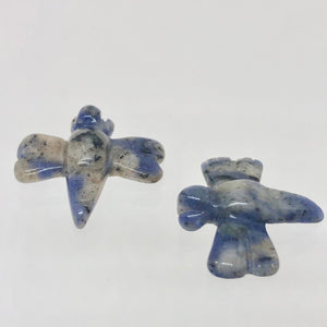 Hand Carved Sodalite Dragonfly Animal Beads | 20.5x18.5x5mm | Blue - PremiumBead Alternate Image 2