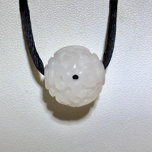 Intricately Carved White Jade 16mm Round Bead 10651 | 16mm | White - PremiumBead Alternate Image 3