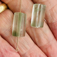 Load image into Gallery viewer, Garden Quartz Lodalite Triangle | 20x11x11mm | Green | 2 Bead
