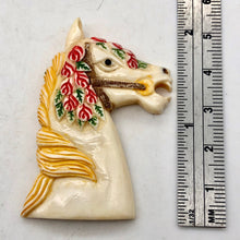 Load image into Gallery viewer, Waterbuffalo Bone Carousel Horse| 50.5x34x5.5mm| Cream/Red/Yellow/Green| 1 Bead| - PremiumBead Alternate Image 6
