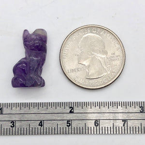 Adorable! 2 Amethyst Sitting Carved Cat Beads | 21x14x10mm | Purple - PremiumBead Alternate Image 4