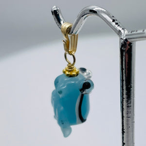 Lampwork Frog 14K Gold Filled Frog | 1" Long | Periwinkle Blue | 1 Pendant |
