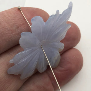 40.7cts Hand Carved Blue Chalcedony Flower Bead | 51x36x4mm | - PremiumBead Alternate Image 6