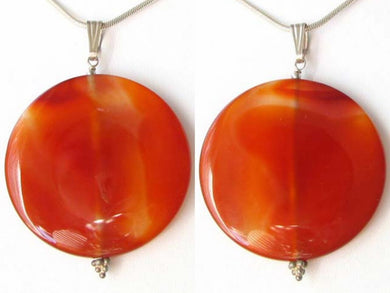 Natural Carnelian Agate & Silver Pendant 3553C - PremiumBead Primary Image 1