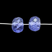 Load image into Gallery viewer, Tanzanite AAA Faceted 2.2ct Parcel Rondelle Beads | 5.5 to 6x4mm| Blue| 2 Beads
