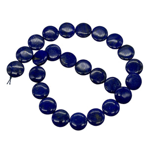 Exquisite Natural Lapis 16x5mm Coin Bead Strand 109345