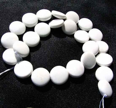 Elegantly Simple Natural16x6mm White Agate Coin Focal Bead Strand 108990 - PremiumBead Primary Image 1