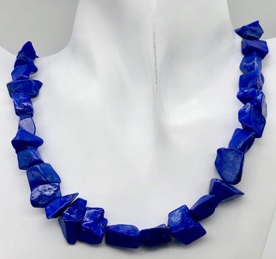 Stunning! Natural Gem Quality Lapis Lazuli Bead Strand!| 42 beads | 11x10x6mm | - PremiumBead Primary Image 1