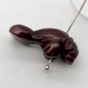 Adorable Breciated Jasper Manatee Figurine Worry-stone | 25x13x10mm | Red Brown - PremiumBead Alternate Image 8