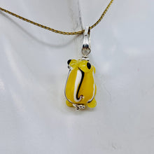 Load image into Gallery viewer, Lampwork Frog Sterling Silver Frog | 1&quot; Long | Yellow | 1 Pendant |
